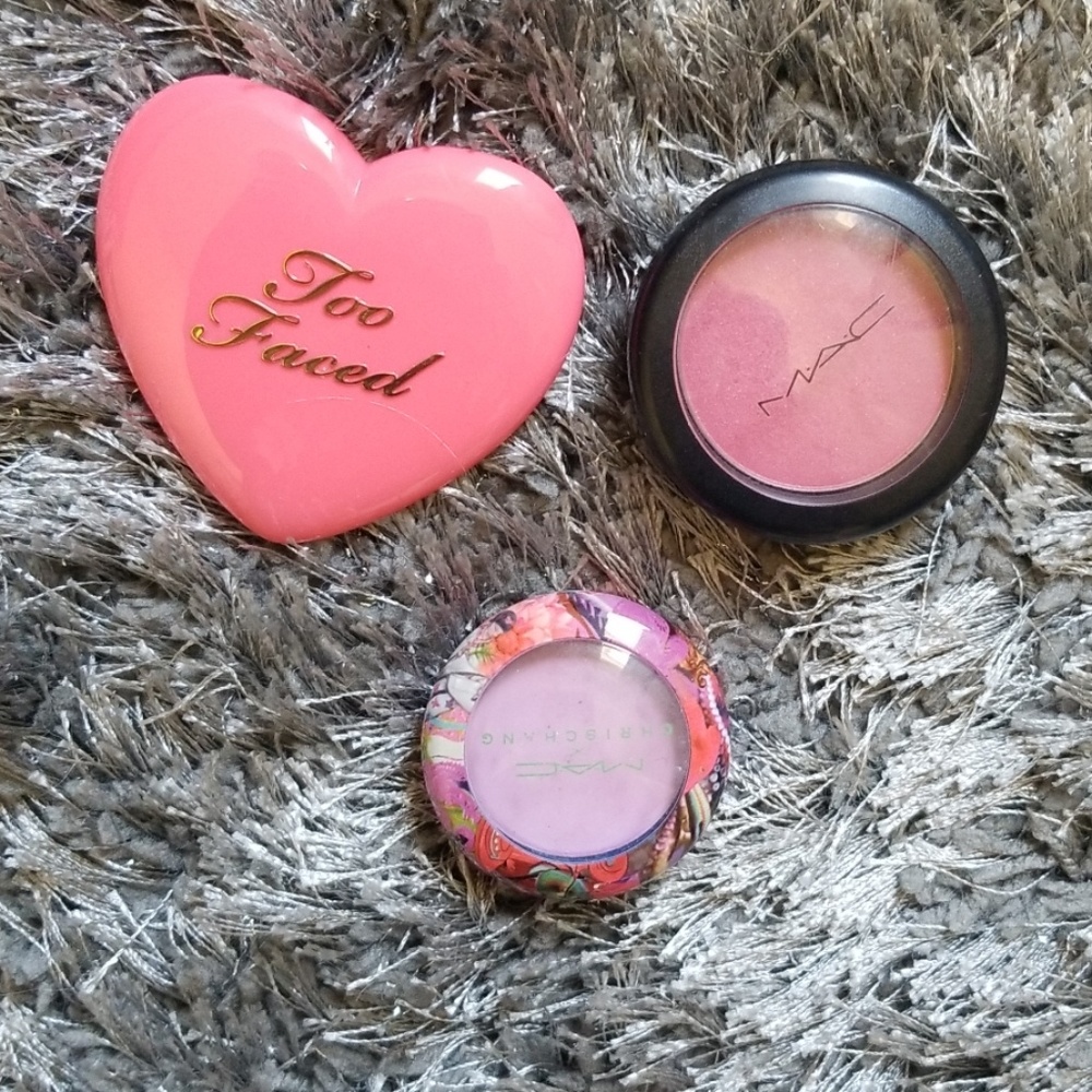 2 mac blushes and 1 too faced blush
